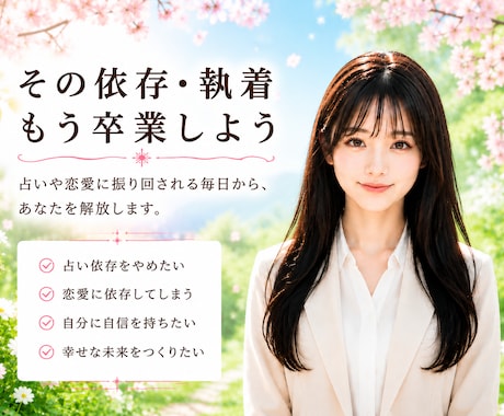 占い依存卒業•執着卒業•ジプシー卒業の指導をします 占い依存・恋愛依存から脱却し、本当の自分を取り戻しましょう！ イメージ1