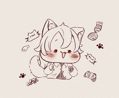 シンプル可愛い！ペン画風にゆるーく描きます 簡単な線のみでゆるくて可愛くお描きします イメージ2