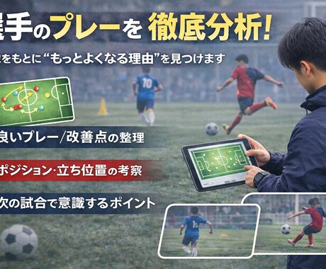 南米Pro級指導者の視点からプレーを分析します 感覚論にしない分析で、次にやるべきことを明確にします イメージ1