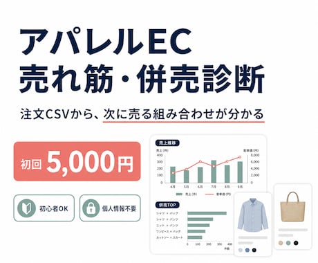 アパレルECの売れ筋・併売傾向をAIで診断します イメージ1