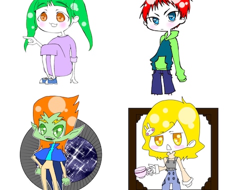 最短翌日⚫デフォルメキャラ描きます イメージを伝えてもらってそこからイラストを描きます イメージ1