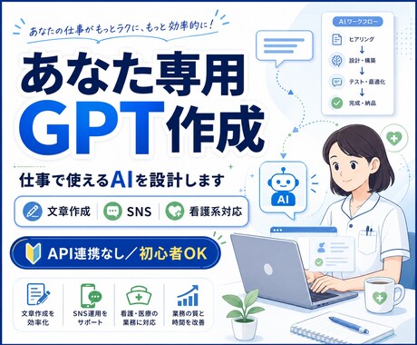 あなた専用のGPTを設計・構築します 仕事・SNS・文章作成・看護系にも対応 イメージ1
