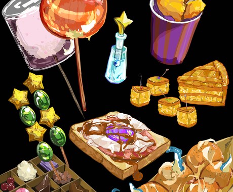 キラキラした小物、webなどに使える小物描きます 目を惹くキラキラのイラスト描かせていただいてます イメージ2