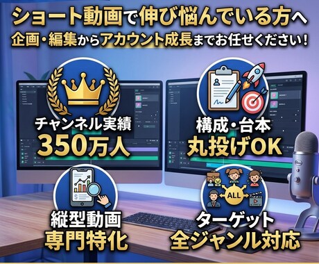 離脱されない引きのある縦型ショート動画を制作します 切り抜きも対応！バズと視聴維持率を意識した動画を制作します イメージ2