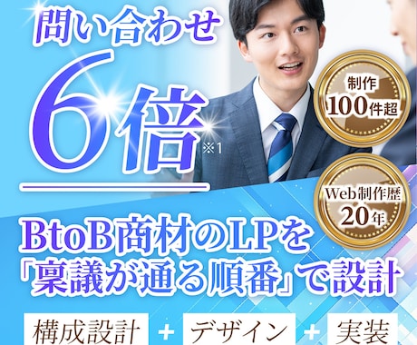 成果あり！法人向け問い合わせ獲得LPを制作します イメージ1