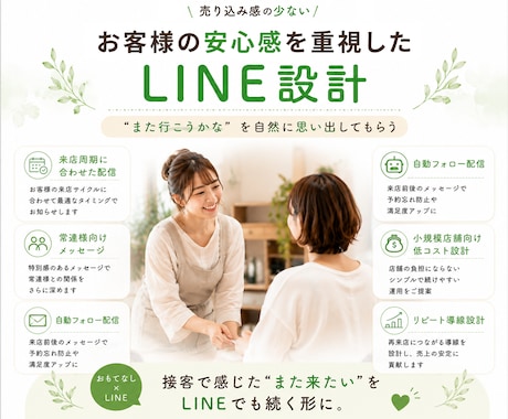 LINE公式アカウント構築＋予約導線つくります 小規模店舗向け｜低コストで自動化×予約対応×おもてなし イメージ2