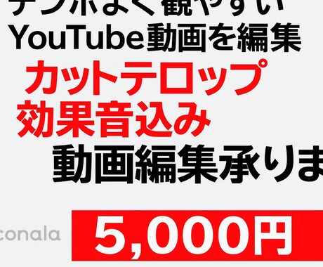 テンポ良く見やすいYouTube動画を編集します カットテロップ効果音込み視聴維持率アップする動画編集承ります イメージ1