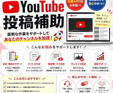 Youtubeの投稿の補助をします イメージ1