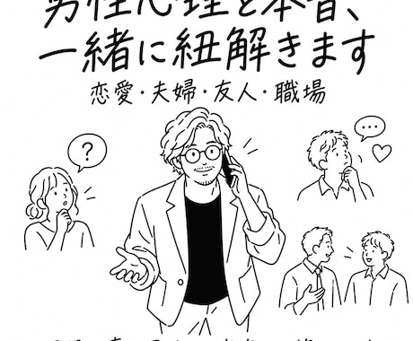 男性心理や本音の悩みを現役人事が一緒に紐解きます 彼・夫・男友達・職場の男性。その言動を男性目線で整理 イメージ1