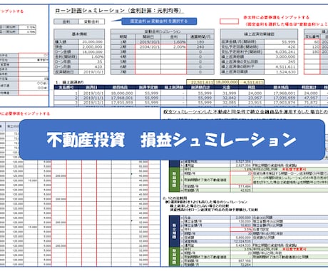 不動産損益シュミレーション用エクセルを販売します 不動産投資…言われたままに買ってませんか？ イメージ1