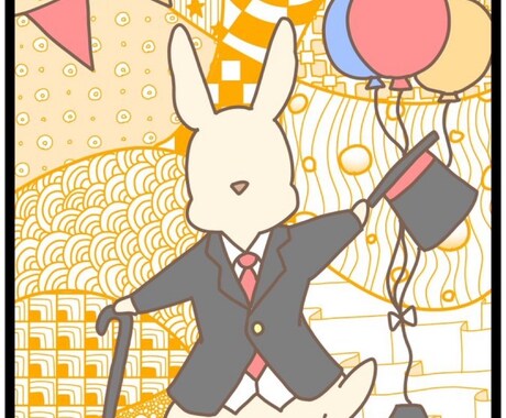 不思議な背景のイラスト作成します プレゼントやインテリア、SNSのアイコンなどに！ イメージ2