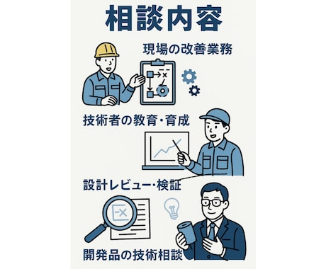 製造業向けの技術顧問サービス（月額）を承ります 日々の技術相談、教育、改善アドバイスまで継続支援します イメージ2