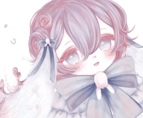 SNS用アイコンを厚塗りで描きます 色素の薄いキャラクター、ロリータファッションがお好きな方へ イメージ1