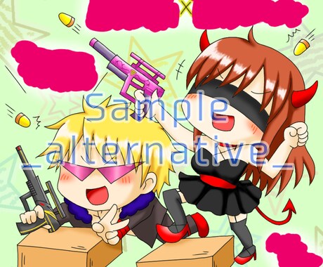 可愛い♪3等身ミニキャライラスト描きます 3等身くらいの可愛い絵、SNSアイコンにいかが？ イメージ2