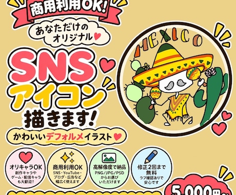 商用利用OK☆SNSアイコン描きます イメージ1