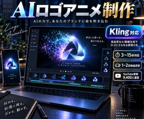 AIでロゴアニメーションを作ります お手頃価格で、ロゴが組み上がる動画を作ります！※即日納品可！ イメージ1