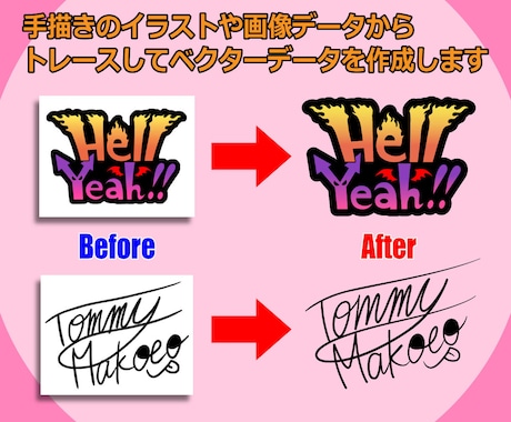 手描きイラストや画像をベクターデータ化します SNSアイコンや印刷物に！変わった加工オプション付き！ イメージ2