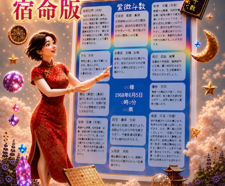 紫微斗数❤️鑑定書・分かりやすく鑑定いたします ✨自分の宿命が丸ごとわかる‼️3往復まで解説いたします✨ イメージ1