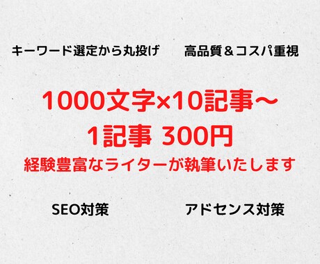格安でブログ記事を10記事ライティングを行います 駆け出しの方やコストを抑えたい方へ イメージ1