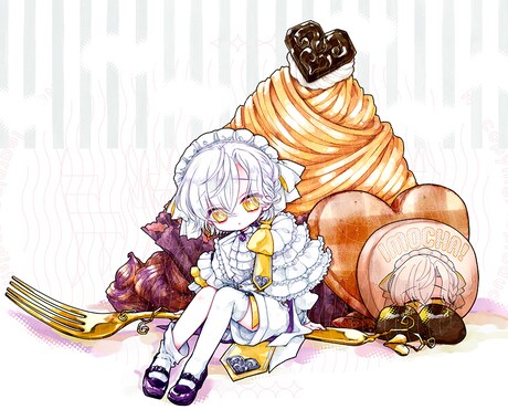 きらきら華やかなイラスト描きます 1枚絵や配信サムネ、アイコン等、幅広くご対応します！ イメージ2