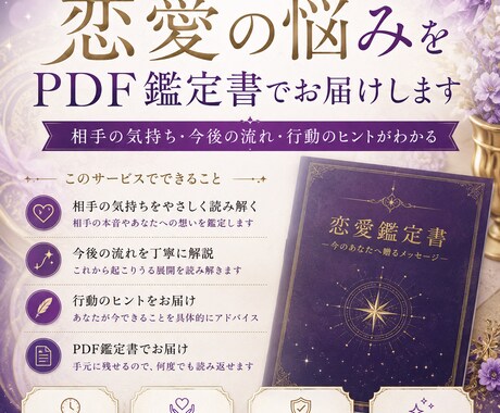 相手の気持ちをPDF鑑定します 不安な気持ちを整理し、今後の接し方を丁寧にお伝えします イメージ2