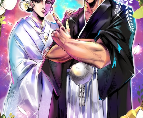 速筆！！お好みのタッチで結婚式イラスト制作します ウェルカムボードに最適！どんな絵柄でも！和装・ドレスなど！ イメージ2