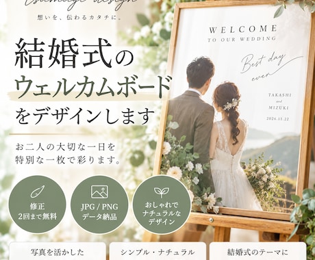 ウェルカムボードを丁寧にデザインします イメージ1