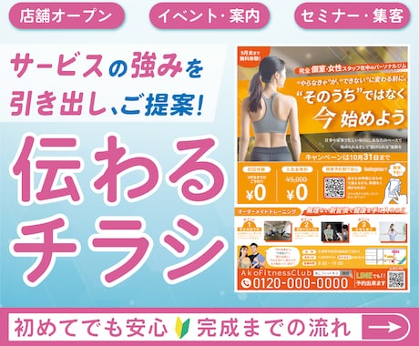 イベントや開店に！伝わるチラシを形にします 初心者歓迎！強みを引き出し集客・認知を広げるデザイン イメージ1