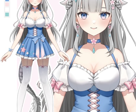Vtuberの立ち絵を制作をします Vtuberのキャラクターデザイン(パーツ分け込み) イメージ1