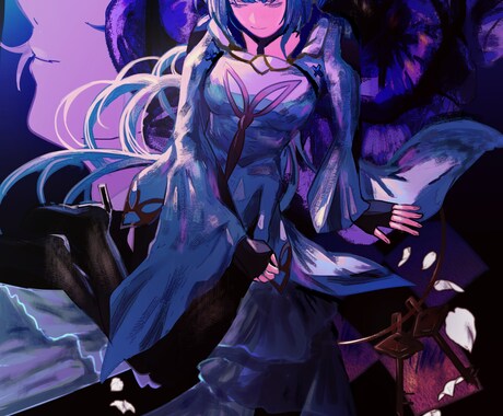 耽美な一枚絵イラストを描きます 綺麗カラフル系の厚塗り絵を描きます(一枚絵・MV・SNS絵) イメージ2