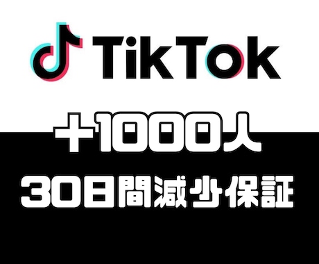 TikTokのフォロワー＋1000人増加させます 【プロフィール等設定済み高品質フォロワー】【30日間保証】 イメージ1