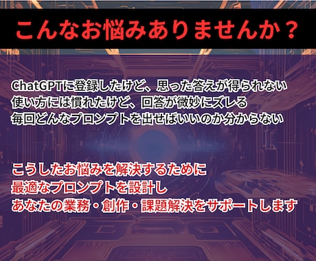 ChatGPT専用プロンプト制作サービスします 【初心者必見】求める回答がくる最強のプロンプト イメージ2