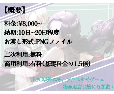 配信用等　幅広く使える全身立ち絵 お描きします 幅広い絵柄で、丁寧な立ち絵をお届け！ イメージ2