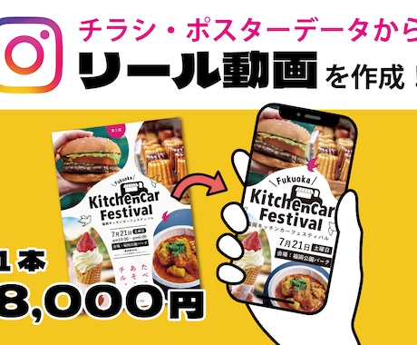 既存チラシ・ポスターデータからリール動画を作ります リールを作ってSNSで告知しませんか！ イメージ1