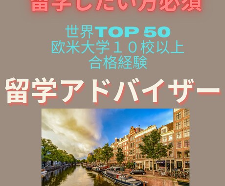 海外の大学に留学したい方必須！　相談のります ヨーロッパの進学校に通う大学生　自分の道を切り拓こう！ イメージ1