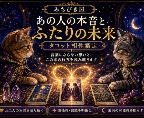 あの人の本音と二人の未来を深く読み解きます 言葉にならない気持ちと、この恋の行方をカードから。 イメージ1