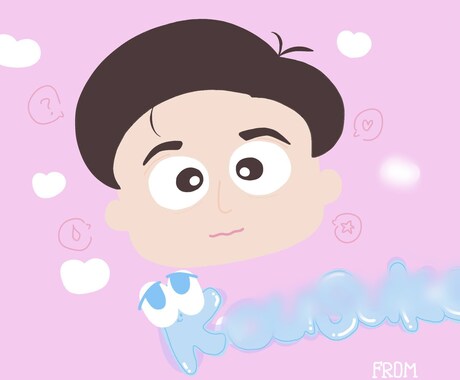 特徴を掴んだポップな似顔絵を特殊文字入りで描きます 他とは違う私だけのイラストフォント！自由なオーダーで感動を！ イメージ2