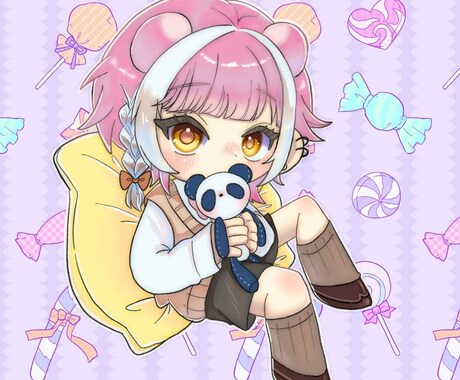 もちっと可愛い！デフォルメキャラアイコン作成します 似顔絵っぽくや可愛くなどあなたの理想を形にします！ イメージ2