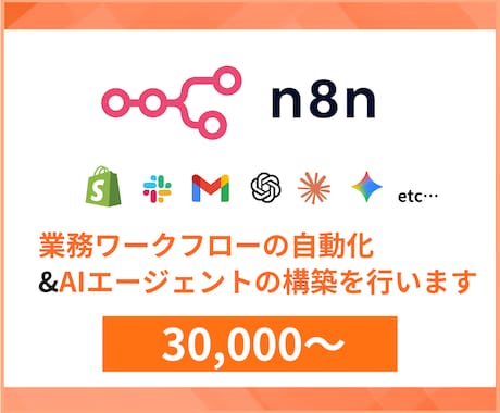 n8n業務自動化・AIエージェント構築します 業務効率化とAIエージェント導入で時間とコストを大幅削減 イメージ1