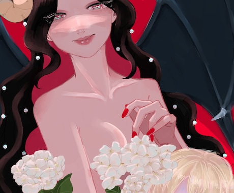 歌ってみた・動画サムネ向け一枚絵描きます あなたのオリキャラやVモデルの魅力を存分に引き出した絵を！ イメージ1