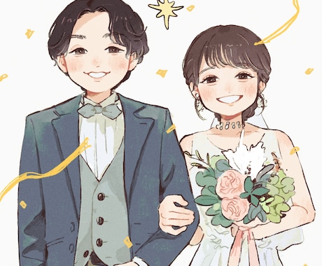 大人数可◎あたたかい似顔絵を描きます ウエディング、誕生日、記念日、プレゼントetc… イメージ2