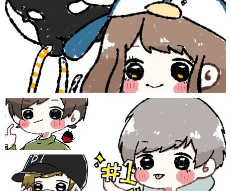 最短一日！SNS向けのアイコン、ヘッダー描きます 今すぐアイコン、ヘッダー欲しい方 イメージ1