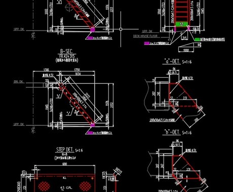 手すり・梯子・架台の現場用製作図を作成します 製作取付を考慮した実務向けAutoCADで製作図を作成します イメージ2