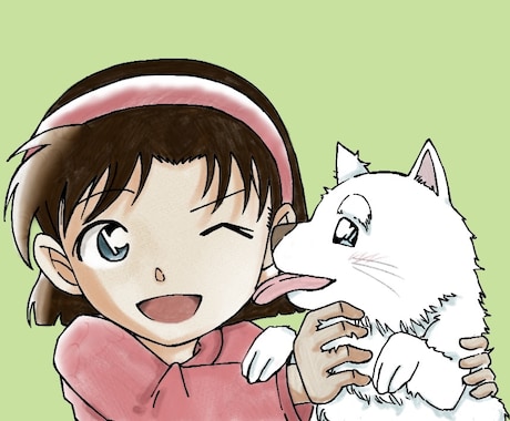 人物×動物でゆるふわなイラスト制作いたします 可愛い動物やゆるふわなキャラクターがお望みな方へ イメージ2