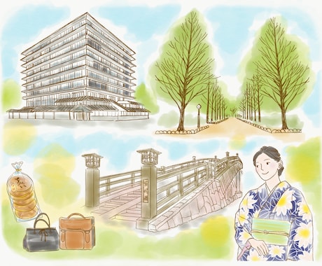 優しい雰囲気の建物外観イラストを描きます 挿絵等の商用利用に！　お店の外観や雰囲気のPRに イメージ2