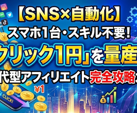 SNSで1クリック1円を稼げるツールを教えます SNSでクリック広告のような稼ぎ方が可能！ イメージ1