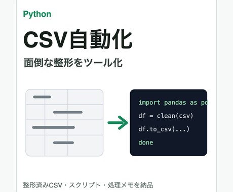 CSV整形をPythonで自動化します 面倒な集計や整形をツール化します イメージ2