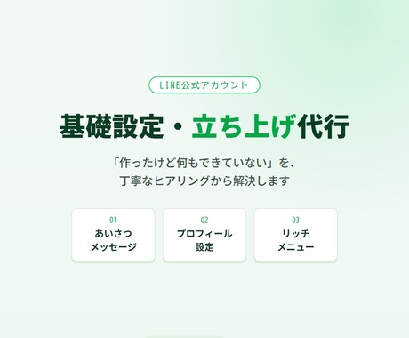 LINE公式の基礎設定・立ち上げ代行します 「作ったまま」の公式LINEを一緒に整えます イメージ1
