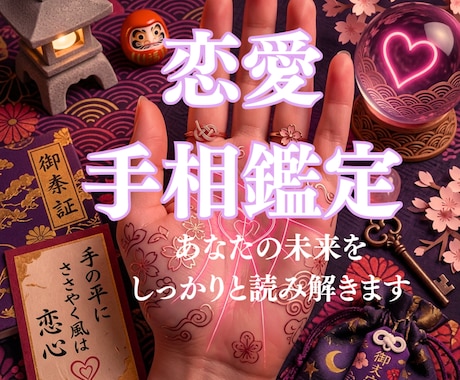 苦しい恋愛から抜け出すための手相鑑定致します 自分軸を取り戻す本格手相鑑定書をお届け イメージ1