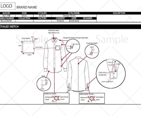 アパレルの縫製仕様書作成します 現役フリーランスファッションデザイナーです！ イメージ1
